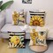 Spring Summer Bumble Bee Sunflower Decorative Throw Pillow Covers 16x16 Set of 4, Farmhouse Black White Stripe Home Decor, Yellow Buffalo Plaid Check Quote Outdoor Couch Cushion Case